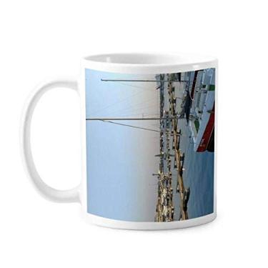 Imagem de Wharf Ship Fotografia Art Deco Presente Caneca Moda Cerâmica Café Porcelana Utensílios de Mesa