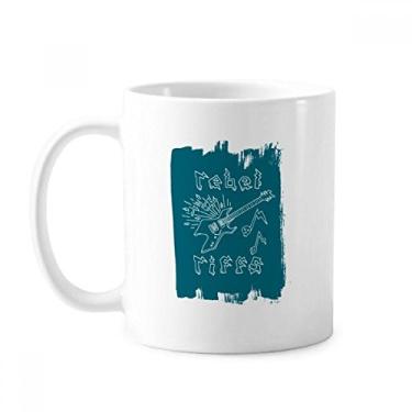 Imagem de Guitarra Elétrica Instrumentos Musicais Azul Caneca Cerâmica Café Porcelana Utensílios de Mesa