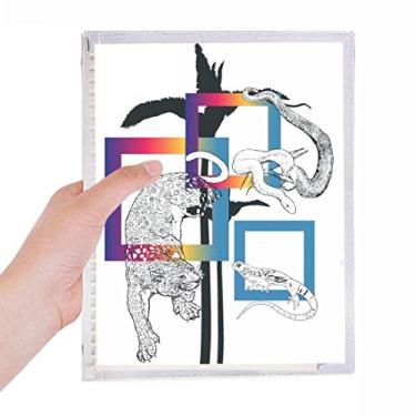Imagem de Caderno com estampa de animal leopardo lagarto cobra diário recarregável papelaria