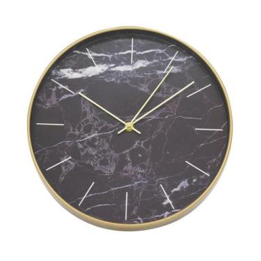 Imagem de Relógio Parede Ouro Velho 30 X 30cm Fundo Mármore Escritório - Drina