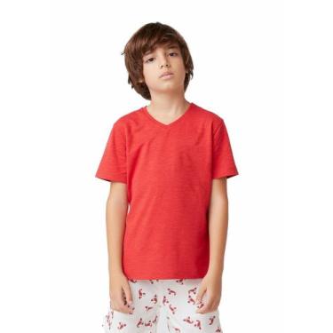 Imagem de Camiseta Básica Infantil Menino Flamê Em Decote V - Hering Kids