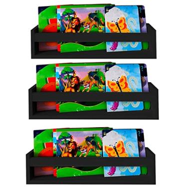 Imagem de 3 Prateleiras Para Livros Infantil Preto 50 Cm