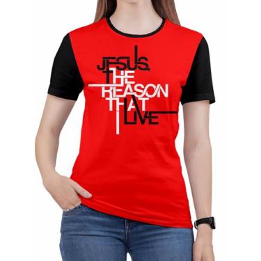 Imagem de Camiseta Jesus Gospel Criativa Feminina Evangélicas Roupas V - Alemark
