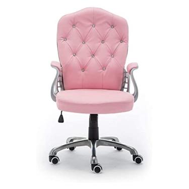 Imagem de cadeira de escritório Cadeira de escritório ergonômica Cadeira de computador Cadeira de escritório Cadeira de elevador giratória confortável Cadeira de trabalho Cadeira de jogo (cor: rosa, tamanho: