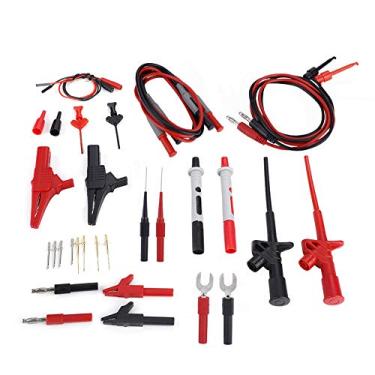 Imagem de Kit de cabeça de teste do multímetro, ponta de teste do multímetro, sonda de teste, clipe jacaré, plugue banana de 4 mm, cabo de teste, caneta de teste etc. 30pcs