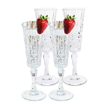 Imagem de BELLAFORTE - Taça de champanhe de plástico Tritan à prova de estilhaçamento transparente, 170 g, conjunto de 4 copos de plástico para champanhe Myrtle Beach – Vidro para uso interno e externo, livre de BPA