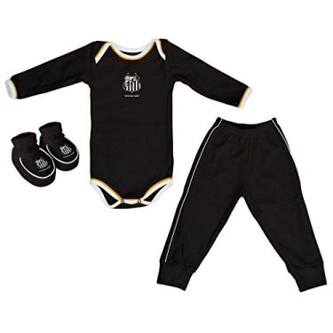 Imagem de Kit Bebê Santos 3 Peças Longo Preto - Torcida Baby