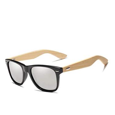 Imagem de Óculos de Sol Kingseven Vintage Hastes de Madeira com Proteção Uv400 (Cinza)