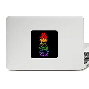 Imagem de Abacaxi LGBT Adesivo de vinil com citação de bandeira de arco-íris para laptop Decoração de PC