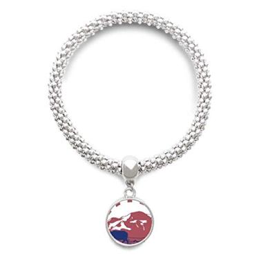 Imagem de DIYthinker Pulseira de prata com pingente redondo da Tailândia com cultura alfandegária tailandesa do Reino da Tailândia