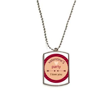 Imagem de DIYthinker Colar para animais de estimação com pingente de corrente de aço inoxidável para festas dos namorados I Love You Arrow