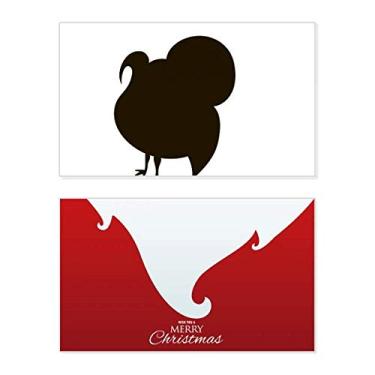 Imagem de Retrato de animal de peru negro, feriado, feriado, cartão de felicitações, mensagem de Natal