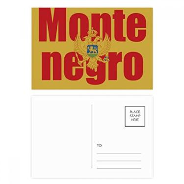 Imagem de Cartão postal com nome da bandeira do país Montenegro, cartão de felicitações de aniversário