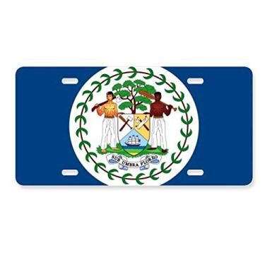 Imagem de DIYthinker Bandeira de Belize América do Norte Placa de licença Decoração de carro Acessório de aço inoxidável