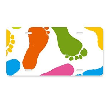 Imagem de DIYthinker Pôster moderno com pegada colorida, estilo moderno, placa de carro, acessório de aço inoxidável