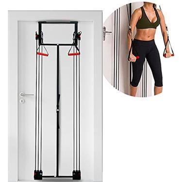 Imagem de Barra fixa de porta com elásticos e puxadores exercícios de academia em casa