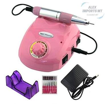 Imagem de Lixa Unha Eletrica Pedal Manicure Pedicure Profissional Rosa