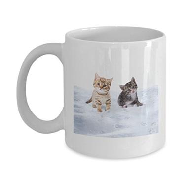 Imagem de Caneca de gatos de neve – Caneca de café de cacau quente divertido – ideia de