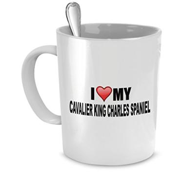 Imagem de Caneca Cavalier King Charles Spaniel - I Love My Cavalier King Charles Spaniel - Caneca de cerâmica de 325 ml