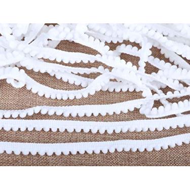 Imagem de YYCRAFT 10 jardas 3/8" de largura Tiny Pom Pom Ball Fringe Trim DIY Craft Costura Acessório para decoração de almofadas (pompom tamanho 5 mm, branco)