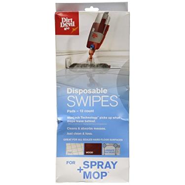 Imagem de Dirt Devil Almofadas descartáveis para esfregão pulverizador, pacote com 12, branco, para pisos rígidos selados como laminado, azulejo, madeira e muito mais, substituição de almofada de esfregão para