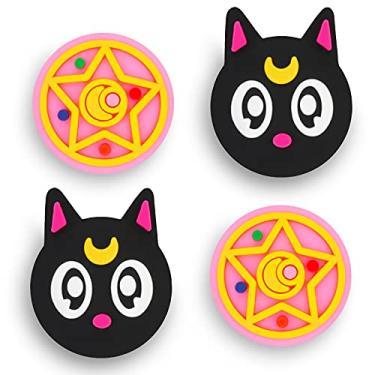 Imagem de Owngen Cute Thumb Grip Caps for Nintendo Switch/Lite/OLED, Kawaii Magic Moon Joy-Stick Button Stick Cover 3D Analog Ergonomic Cap for NS Controller Joy-Cons (Luna)