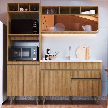 Imagem de Cozinha Compacta One 6 Portas Com Vidro Teka - Gralar