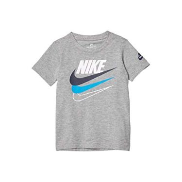 Imagem de Camiseta infantil Nike com logotipo de manga curta para meninos (crian as pequenas), Cinza, 4