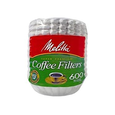 Imagem de Melitta 600 filtros de café, cesta, pacote com 600, 8 a 12 xícaras, branco