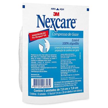 Imagem de Nexcare, 3M, Compressa de Gaze Estéril, 7,5cm x 7,5cm, 5 Unidades
