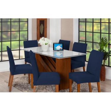 Imagem de 8 Capas Para Cadeira Jantar Com Elástico Linda Azul - Doce Conforto En