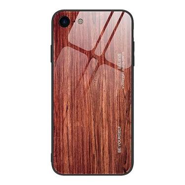 Imagem de Para iPhone SE 2020 Case Luxo Textura de Madeira Vidro Temperado Capa Traseira para iPhone 11 Pro Max XS X XR 7 8 Plus 6 6s 12,T5,Para iPhone 11