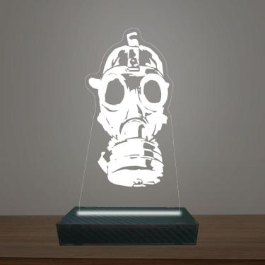 Imagem de Luminária Led 3d Máscara de Gás Abajur Luxo