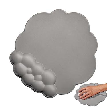 Imagem de Teclado Descanso de Braço em Nuvem, Mouse pad ergonômico para apoio de pulso com descanso, Conjunto de mouse e teclado de couro PU com base antiderrapante para jogos e digitação Hixip