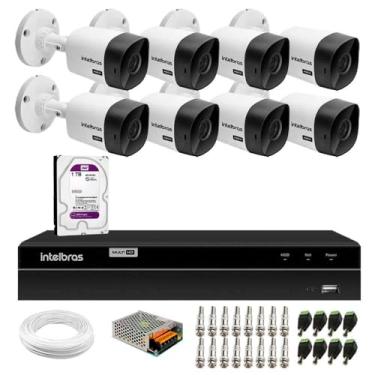 Imagem de Kit 8 Câmeras Bullet Vhc 1120 B Hdcvi Hd 720p Ip66 Visão Noturna 20m Intelbras + Dvr Mhdx 1208 com 8 Canais Multi Hd Intelbras + Hd 1tb Purple