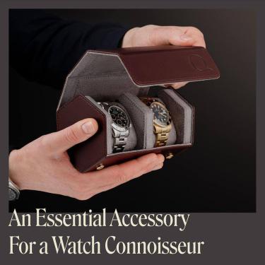 Imagem de Estojo de couro WWATCHBANDS para homens Hexagon Single