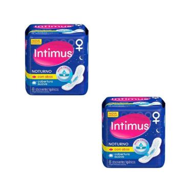 Imagem de Kit 2 Absorvente Intimus Noturno Suave Abas 8 Un