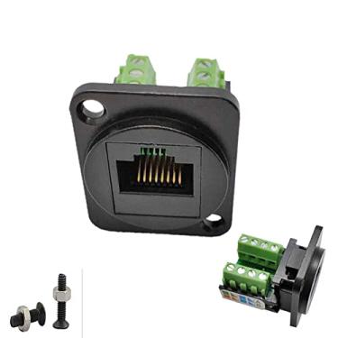 Imagem de SHANFEILU RJ45/8P8C D-Type Extensor Ethernet de Montagem em Painel Terminal Cat5E Adaptador de Rede Sem Solda Jack Keystone Dados de Crimpagem Conector Fêmea com Parafuso