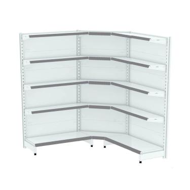 Imagem de Gondola Parede 202 Fit Ate 2 Metros 1 Canto Branco 15b Pe Ci