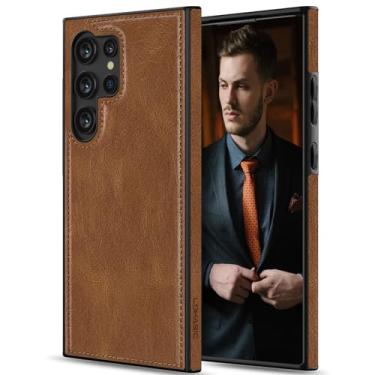 Imagem de LOHASIC Capa de couro premium para Galaxy S24 Ultra, poliuretano macio de luxo com proteção de lente de câmera de tela elevada compatível com Samsung Galaxy S24 Ultra, 6,8 polegadas 2024 Novo - marrom