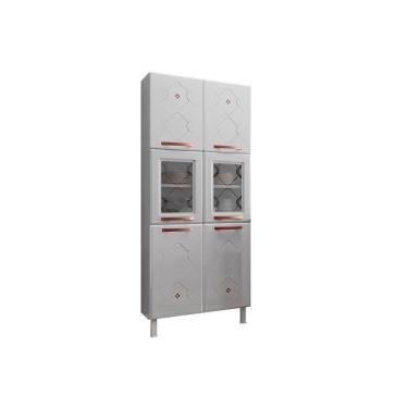 Imagem de Paneleiro De Cozinha Mirage New Aço C- 6 Portas C-2vidro 80cm Branco - Telasul