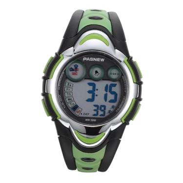 Imagem de TENDYCOCO Relógio infantil LED esportivo LED digital esportivo à prova d'água com LED, relógio digital masculino e feminino para corrida, Verde, 24.50X3.50X1.50CM