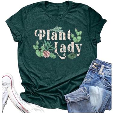 Imagem de Camiseta feminina de jardinagem, presente de jardinagem, camiseta com estampa de letra "I'll Be in My Office" Funny Garden Lover Tops, Verde-sf1, M