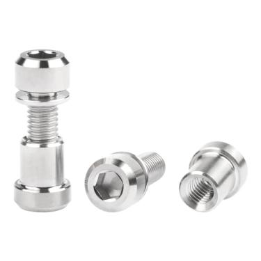 Imagem de Wanyifa Parafuso de titânio M5x16 18 20 mm com arruela parafuso de cabeça sextavada porca de fixação para haste de bicicleta trava de garfo frontal (cabeça quadrada prata, M5 x 16 mm)