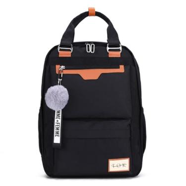 Imagem de TOKSHOP Mochila Bolsa Feminina para Notebook de Até 15.6 Polegadas Viagem Escolar Faculdade (Preto)