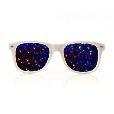 Imagem de Alternative Imagination Starburst Diffraction Glasses - For Rave, Music Festival, Holiday Lights - White Frame