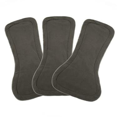 Imagem de 3 peças de inserções de fraldas grandes para fraldas de pano para adultos, inserções de fraldas reutilizáveis laváveis, design de carvão de bambu de 4 camadas, absorção de água de 400 ml, 56,9 cm C x 19,8 cm L