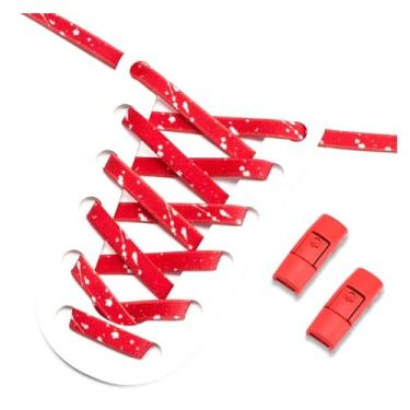 Imagem de Flat Shoe Laces Without Ties Elastic Shoelaces Men And Women Sports Casual Shoes Accessories Lazy Shoelace (Color : Red white)