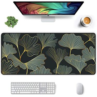 Imagem de Auhoahsil Mouse pad estendido, mouse pad para jogos XXL, grande mousepad laptop computador teclado pad pad almofada de mesa com base antiderrapante borda costurada para escritório de jogos, 90 x 40