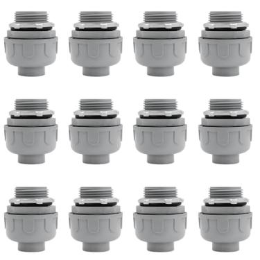 Imagem de Wocloer Conector de conduíte flexível de PVC de 2,5 cm, conector reto de 180 graus listado pela UL, conexões de conduíte elétrico não metálico (pacote com 12)